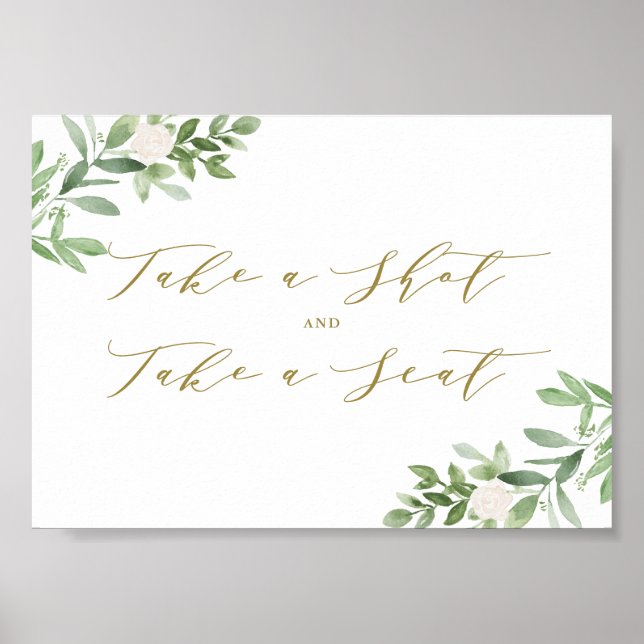 Poster Watecolor Greenerescer Tome uma Foto e Sente-se (Frente)