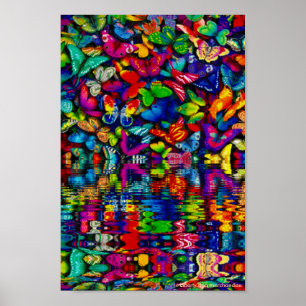 POSTER WATER BUTTERFLIES CUSTOM PRINT