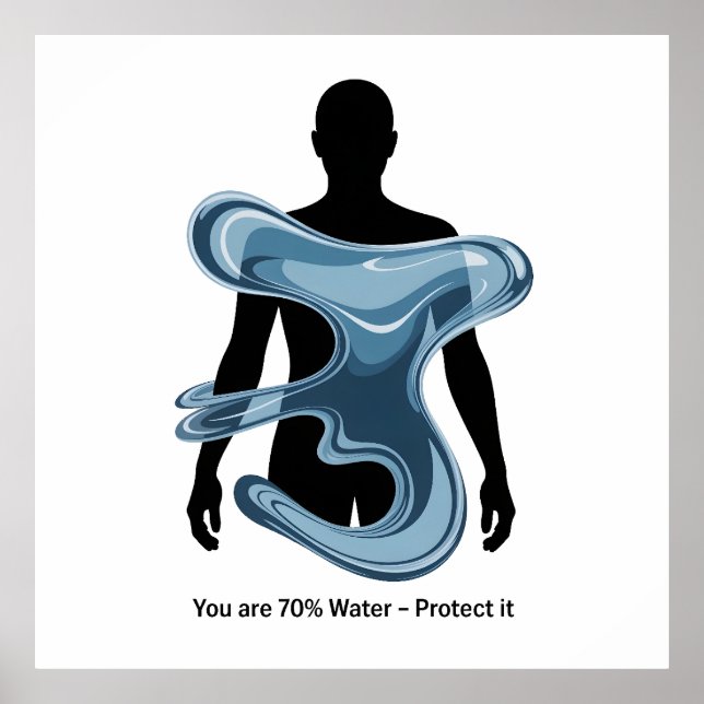 Poster Water Conservation Eco Awareness Design (Frente)