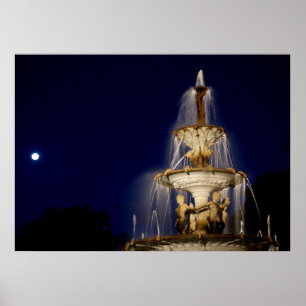 Poster Water Fountain Landscape Cityscape Nature Scenery
