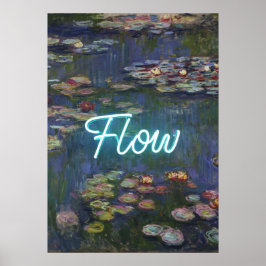 Poster Water Lilies Remix – Neon “FLOW” Wall Art & Gifts