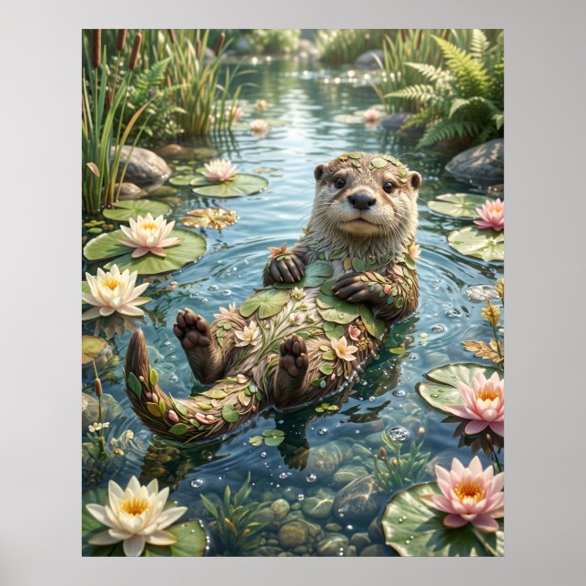Poster Water Lily Otter River Joy (Frente)