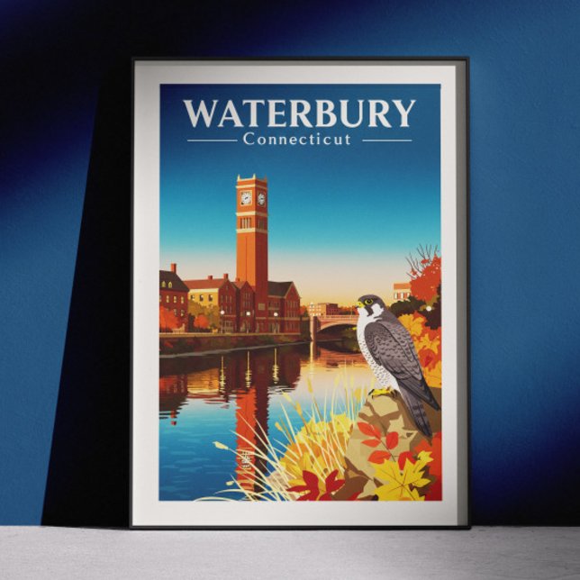 Poster Waterbury Connecticut Antigo (Criador carregado)
