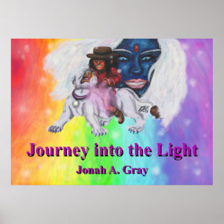 Poster Watercolor Art Boy Riding white Lioness Woman Love