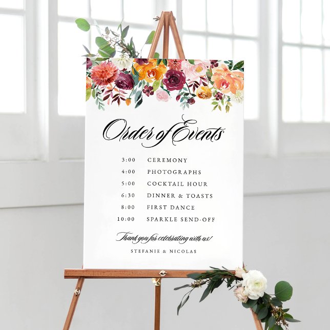 Poster Watercolor Autumn Blooms Ordem dos Acontecimentos  (Criador carregado)