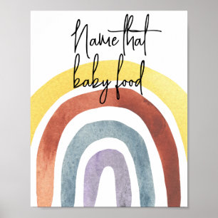 Poster Watercolor Boho Rainbow - dê o nome a essa comida
