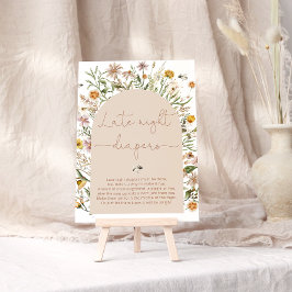 Poster Watercolor Boho Wildflower Atraso Noturno Jogo