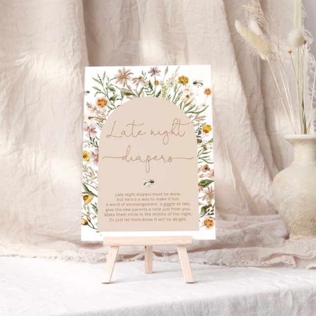 Poster Watercolor Boho Wildflower Atraso Noturno Jogo (Criador carregado)