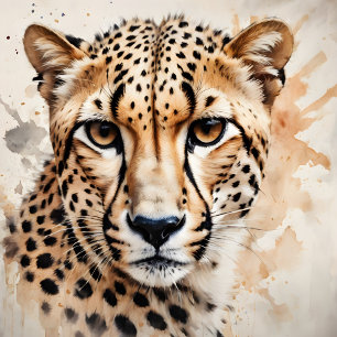 Póster Watercolor Cheetah no 7 Poster