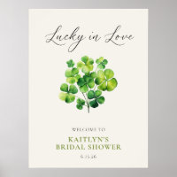 Watercolor Clover Lucky In Love Chá de panela Sina
