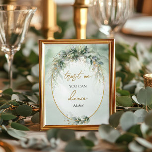 Poster Watercolor eucalyptus boho Confie em mim.