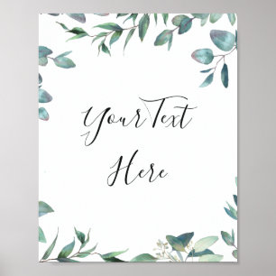 Poster Watercolor Eucalyptus Greenery - Sinal Russo Poste