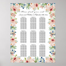 Poster Watercolor Floral 9 Mesas Casamento