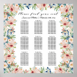 Poster Watercolor Floral 9 Mesas Casamento
