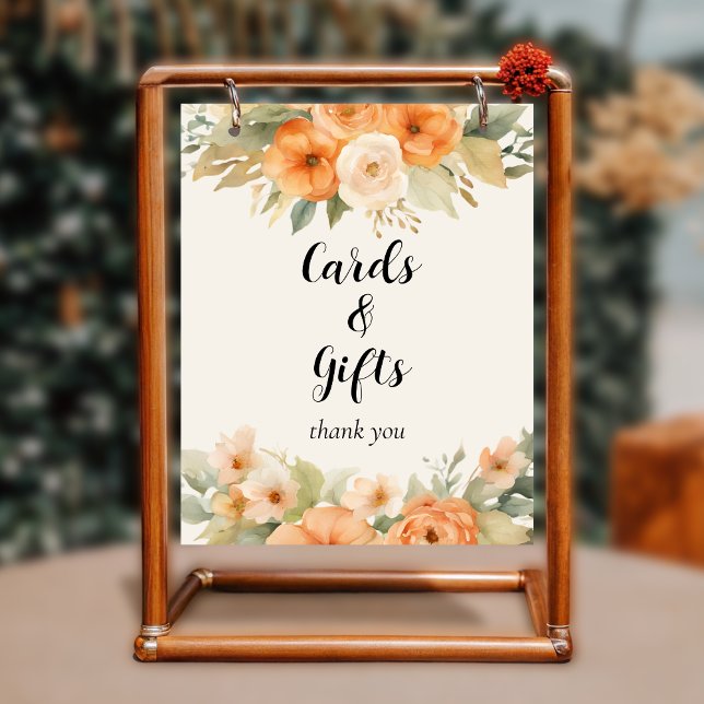 Poster Watercolor Floral Cards and Gifts Wedding Sign (Criador carregado)