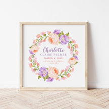 Watercolor Floral Personalizado Bebê