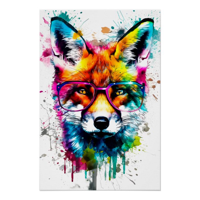 Póster Watercolor Fox (Frente)