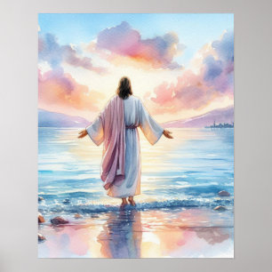 Poster Watercolor Jesus Art