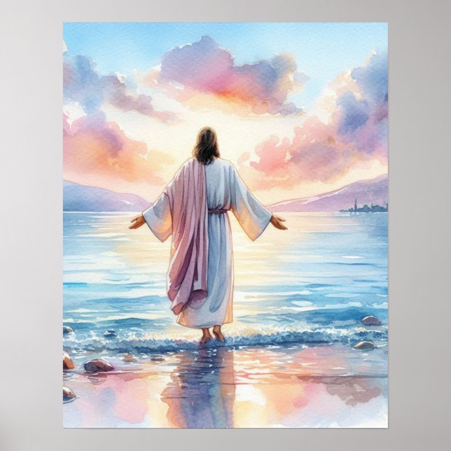 Poster Watercolor Jesus Art (Frente)