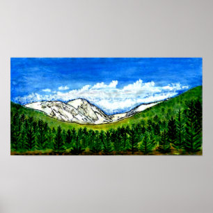Poster Watercolor jGibney Breckenridge CO 1999art 78x40