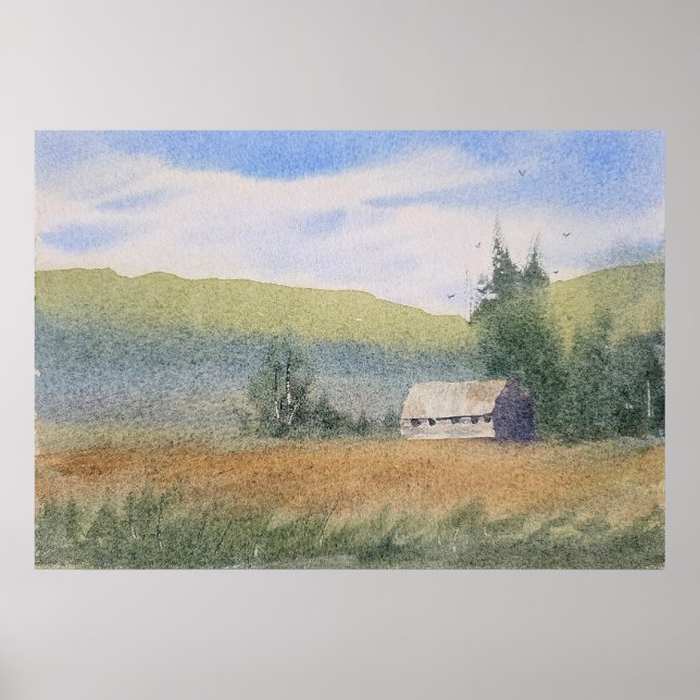 Poster Watercolor Landscape Painting (Frente)