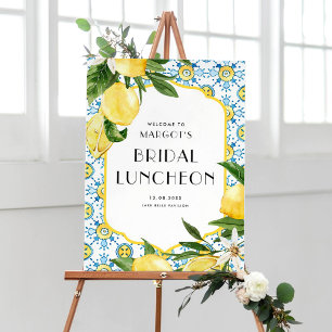 Poster Watercolor Lemon e o Azulejo marroquino Bridal Lun