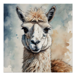 Póster Watercolor Llama n.o 2