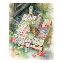 Watercolor Mahjong Art