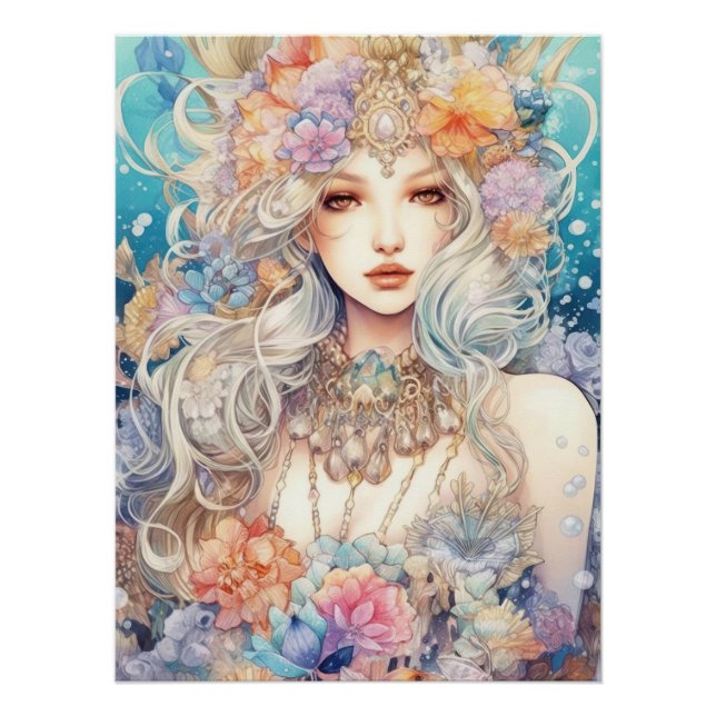 Póster Watercolor Misterioso Maiden (Frente)
