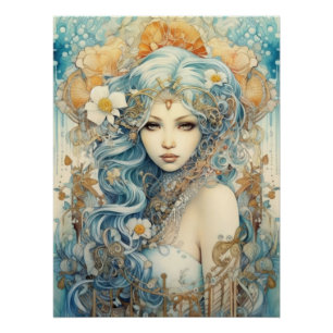 Póster Watercolor Misterioso Maiden