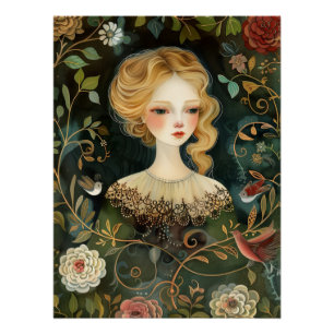 Póster Watercolor Misterioso Maiden