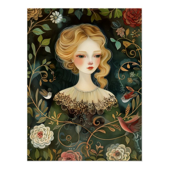 Póster Watercolor Misterioso Maiden (Frente)