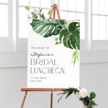 Watercolor Monstera Tropical Bridal Lunchee