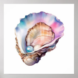 Poster Watercolor Oyster
