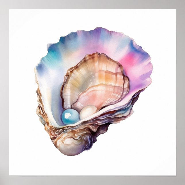 Poster Watercolor Oyster (Frente)