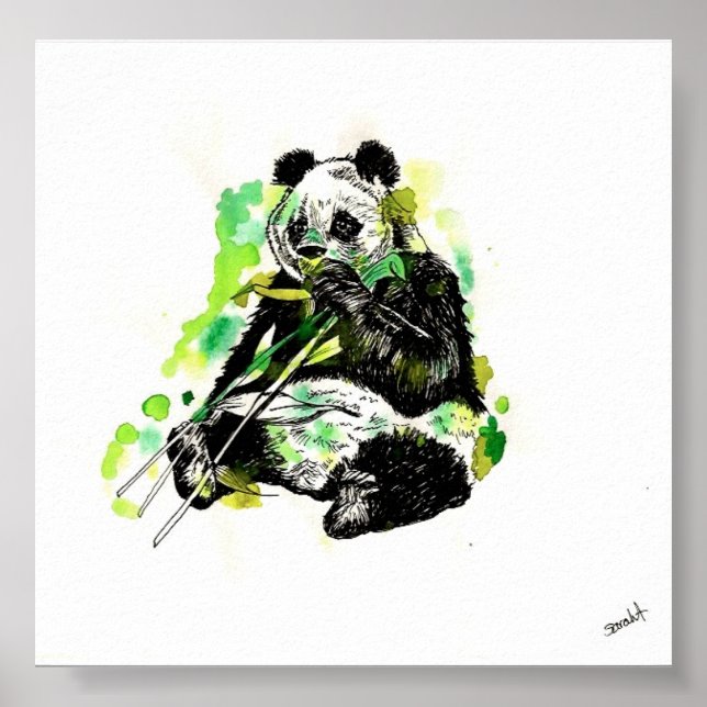 Póster Watercolor Panda (Frente)