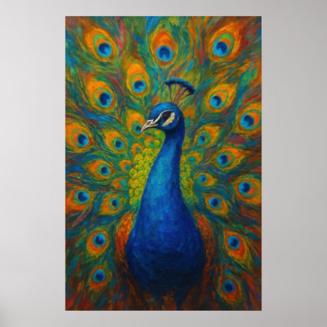 Poster Watercolor Peacock  (Frente)