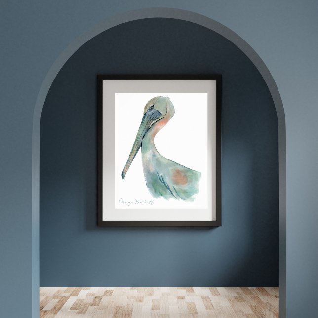 Poster Watercolor Pelican (Criador carregado)