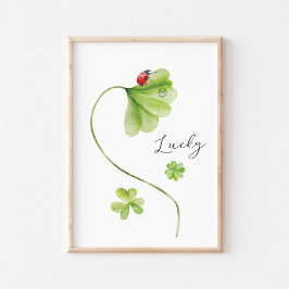 Poster Watercolor Shamrock Lucky