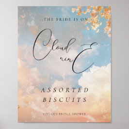 Poster Watercolor Sinal de Comida da Nuvem do Sunset 9