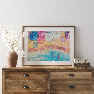 Poster Watercolor Summer Beach