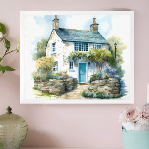 Poster Watercolor Summer Cottage
