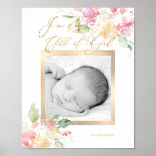 Poster Watercolor Sweetpeas, eu sou uma criança de Deus