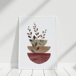 Poster Watercolor Terracotta Abstrato Floral Potes Art<br><div class="desc">Este Abstrato de Terracotta Floral Potes Art Poster é uma escolha excelente para um interior neutro ou boêmico.</div>