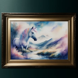 Poster Watercolor Unicorn II