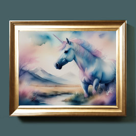 Poster Watercolor Unicorn III