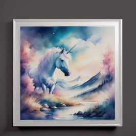 Poster Watercolor Unicorn V