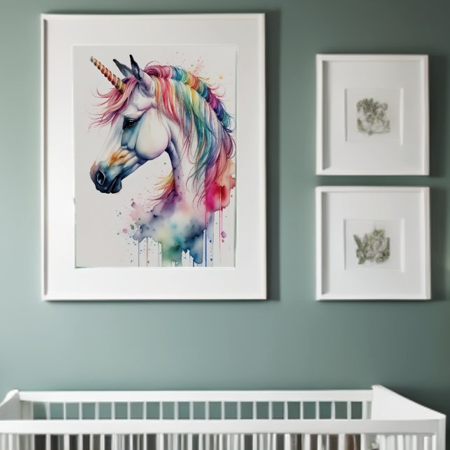 Poster Watercolor Unicorn VI (Criador carregado)