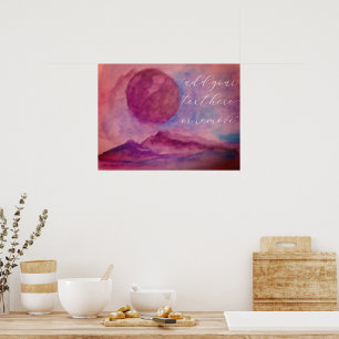 Poster Watercolor Violet e Brown Rocky Mounts