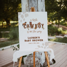 Poster Watercolor Western Um Pequeno Chá De Bebê De Cowbo